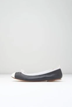Budget ✔️ BLOCHSTORE-US Ladies Rigel Ballet Flats Black White Leather 🤩