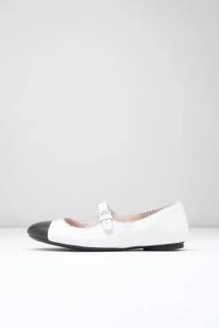 Brand new 🧨 BLOCHSTORE-US Ladies Cassiopeia Ballet Flats White Black Leather 😍