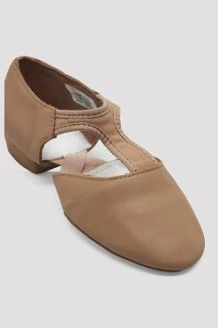 Coupon ❤️ BLOCHSTORE-US Ladies Elastosplit Grecian Teaching 👍 Shoes Tan Leather 💯 -Adultes Dance Store ES0410L TAN 08