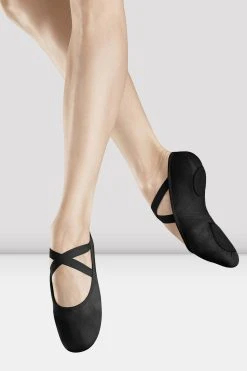 Best Pirce โญ BLOCHSTORE-US Ladies Infinity Stretch Canvas Ballet ๐ Shoes Black Canvas ๐