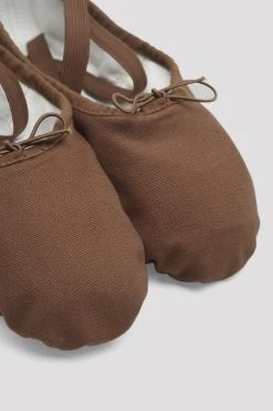 Discount 🔥 BLOCHSTORE-US Ladies Pump Canvas Ballet Shoes Cocoa Canvas 🔔 -Adultes Dance Store S0277L COA 08