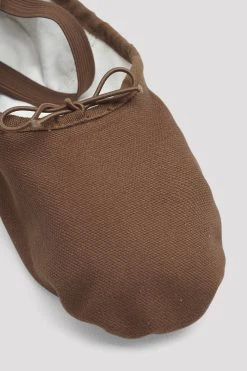 Discount 🔥 BLOCHSTORE-US Ladies Pump Canvas Ballet Shoes Cocoa Canvas 🔔 -Adultes Dance Store S0277L COA 10