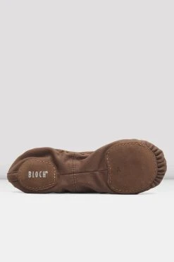 New ✔️ BLOCHSTORE-US Ladies Performa Stretch Canvas Ballet ✨ Shoes Cocoa Canvas 🛒 -Adultes Dance Store S0284L COA 05