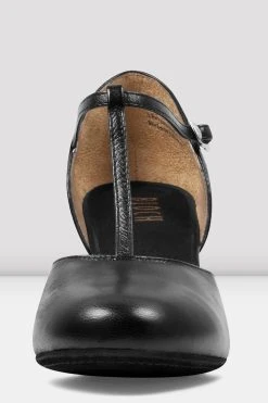 Best deal 🎁 BLOCHSTORE-US Ladies Split Flex Leather Character Shoes Black Leather 🎉 -Adultes Dance Store S0390L BLK FRONT