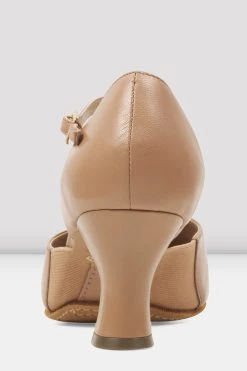 Best Sale ⭐ BLOCHSTORE-US Ladies Split Flex Leather Character 🥰 Shoes Tan Leather ⌛ -Adultes Dance Store S0390L TAN BACK