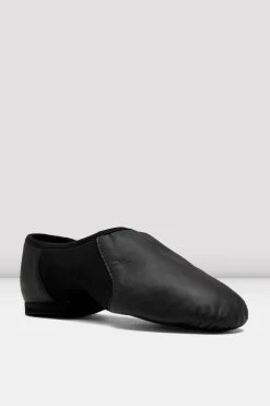 Outlet 🎁 BLOCHSTORE-US Ladies Neo-Flex Slip On Leather Jazz Shoes Black Leather 🛒 -Adultes Dance Store S0495L BLK 03