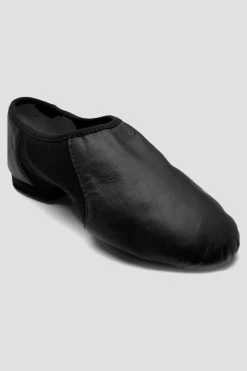 Outlet 🎁 BLOCHSTORE-US Ladies Neo-Flex Slip On Leather Jazz Shoes Black Leather 🛒 -Adultes Dance Store S0495L BLK 08