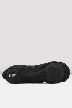 Promo 🤩 BLOCHSTORE-US Ladies Pro Elastic Canvas Ballet Shoes Black Canvas 🔥 -Adultes Dance Store S0621L BLK 05