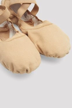 Outlet 👍 BLOCHSTORE-US Ladies Pro Elastic Canvas Ballet Shoes Light Sand Canvas 🔥 -Adultes Dance Store S0621L FSH 08