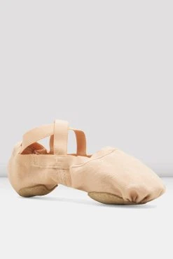 Deals ❤️ BLOCHSTORE-US Ladies Synchrony Stretch Canvas Ballet 🎉 Shoes Pink Canvas ✨ -Adultes Dance Store S0625L PNK 03