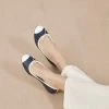 Promo 🥰 BLOCHSTORE-US Ladies Rigel Ballet Flats Navy White Leather ❤️